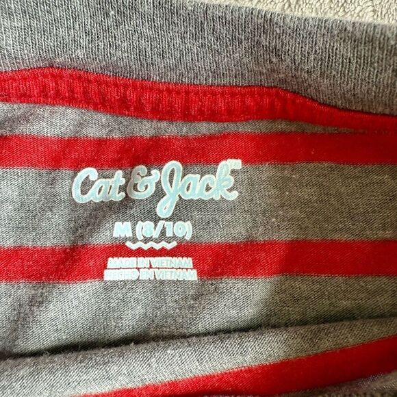 Cat & Jack Grey with Red Stripes Longsleeved T-shirt - Picture 2 of 6